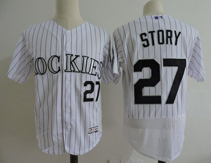 Men Colorado Rockies #27 Story White Elite MLB Jerseys->colorado rockies->MLB Jersey